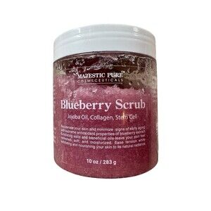 New Sealed Majestic Pure Cosmeceuticals Blueberry Scrub 10oz Stem Cell Collagen